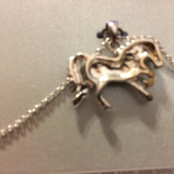 Horse with Brown Rhinestones Pendant Necklace - Picture 3 of 6